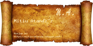 Mitiu Atanáz névjegykártya